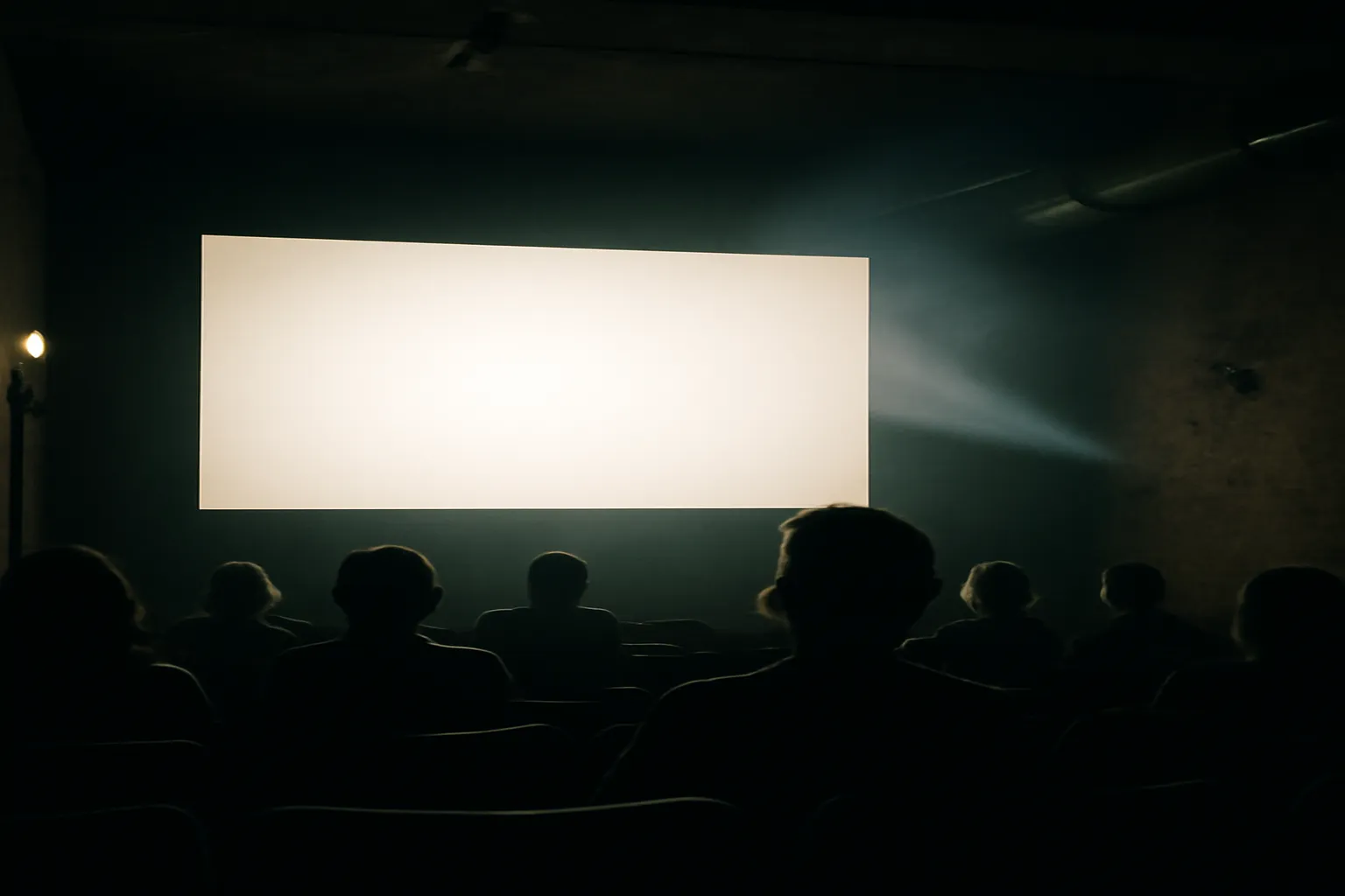 Salle de cinéma avec deux écrans côte à côte, films français à gauche et américains à droite